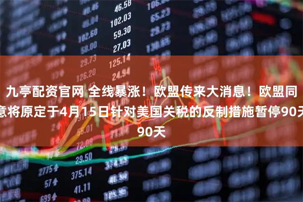 九亭配资官网 全线暴涨！欧盟传来大消息！欧盟同意将原定于4月15日针对美国关税的反制措施暂停90天