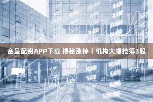 金呈配资APP下载 揭秘涨停丨机构大幅抢筹3股